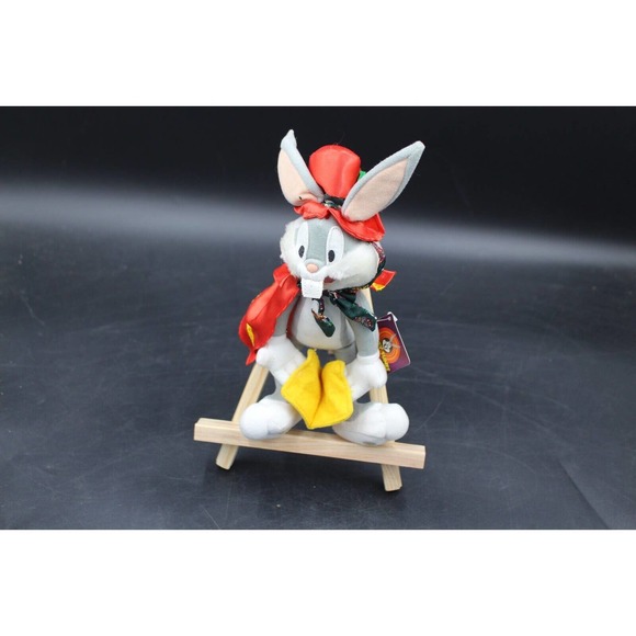 10" Bugs Bunny Stuffed Plush Looney Tunes Nanco Merry Christmas Caroler - Picture 1 of 2